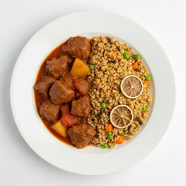 Beef Machboos With Dried Lime Bulgur